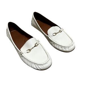 Coach Mavis Leather Loafer in White/Chalk Women's size 8